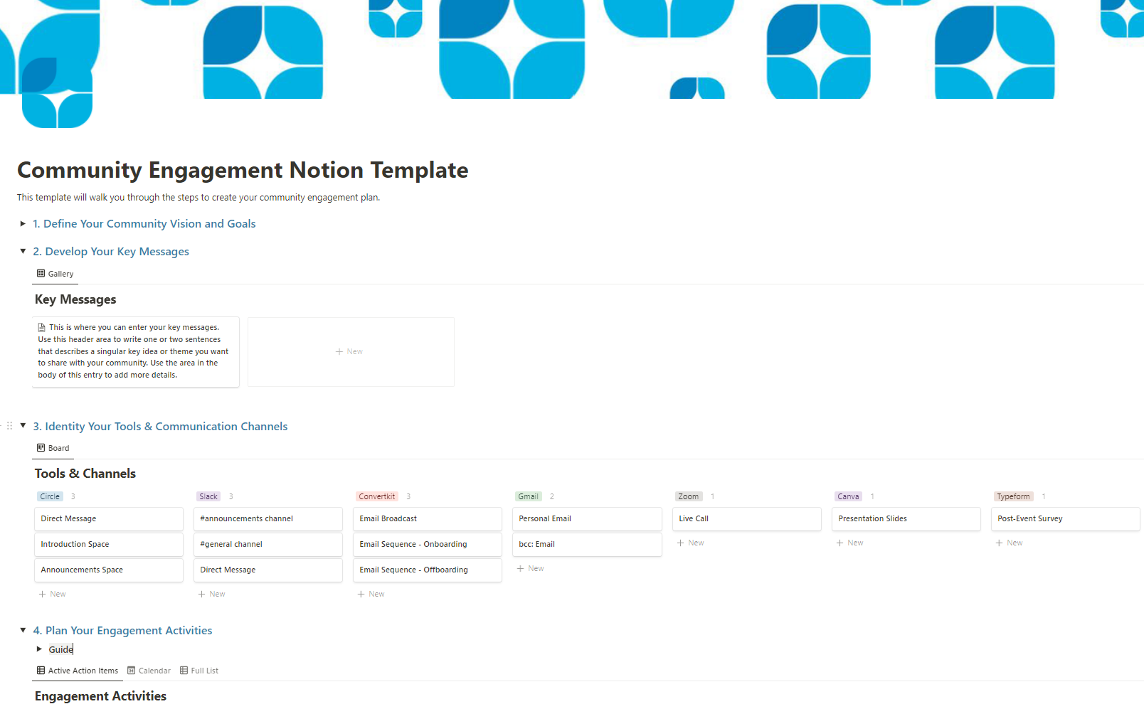 A Community Engagement Notion Template to simplify your engagement planning and amplify your member communications.
